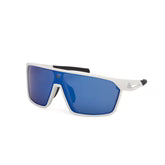 Matte White frame/Blue Mirror lenses