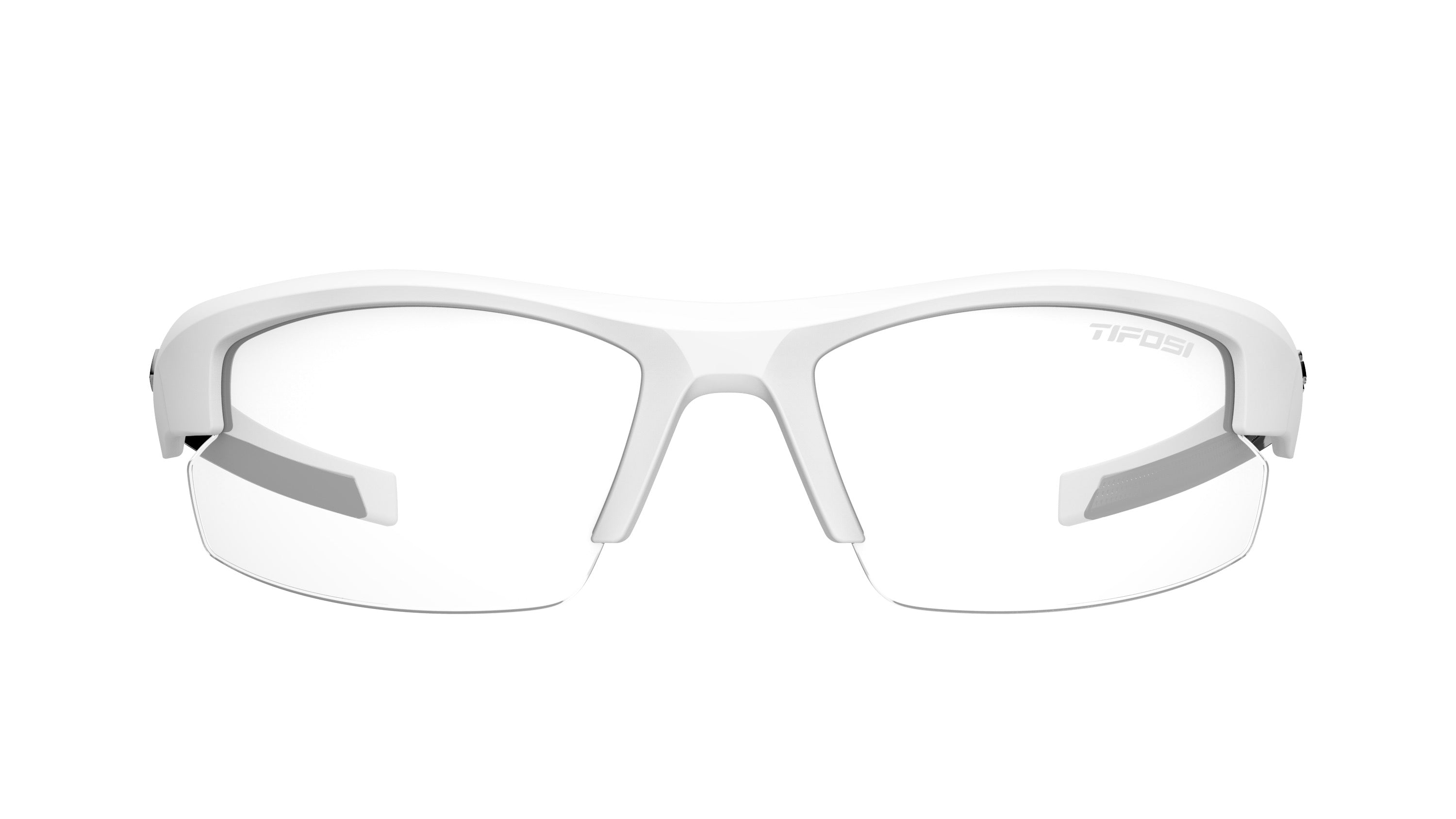 Tifosi Shutout White-Black with Clear lenses front view