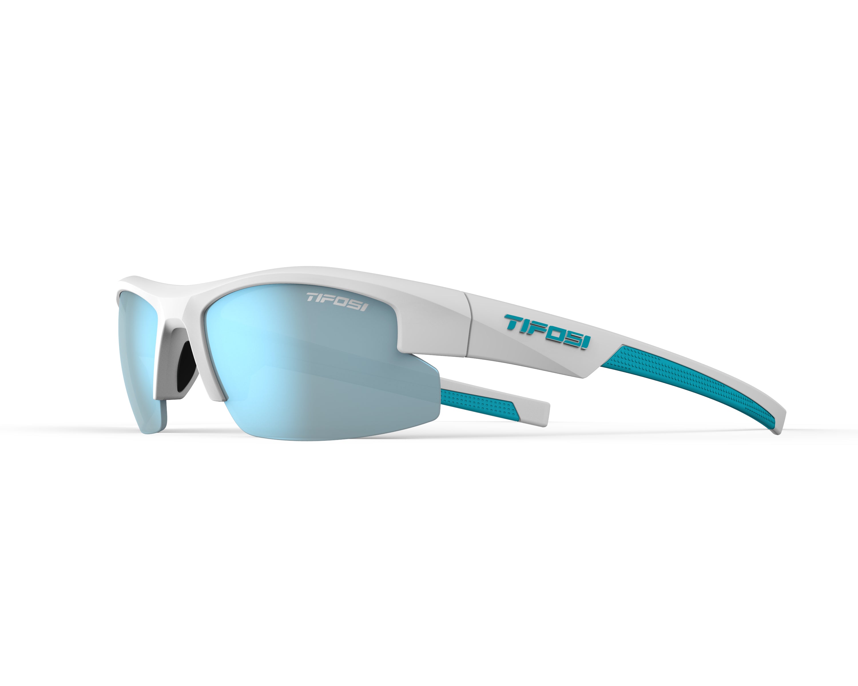 Tifosi Shutout eyewear White with blue lenses side view