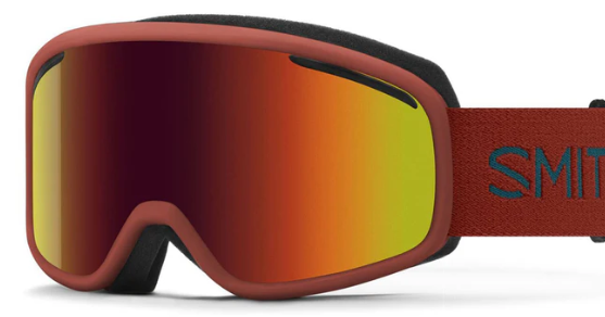 Smith Vogue ski goggle in terra clay color with red mirror