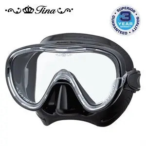 Tusa Tina dive mask in black with black