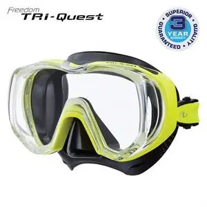 Tusa M-3001 dive mask in black with Flash Yellow