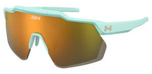 Aqua frame/Gold Mirror Oleophobic lenses