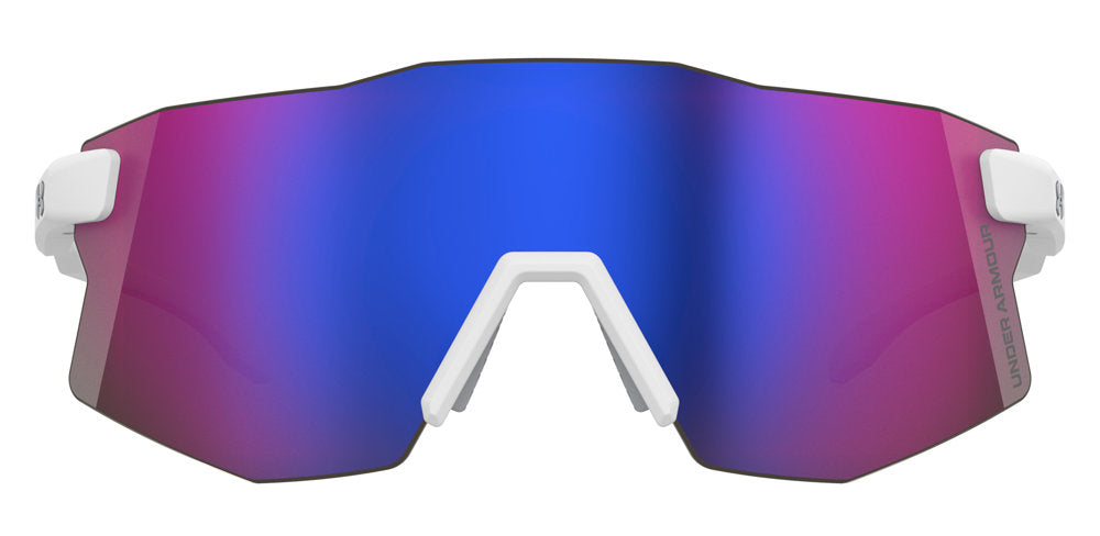 Under Armour Grid Pro/G Sunglasses in Matte White Pink front view