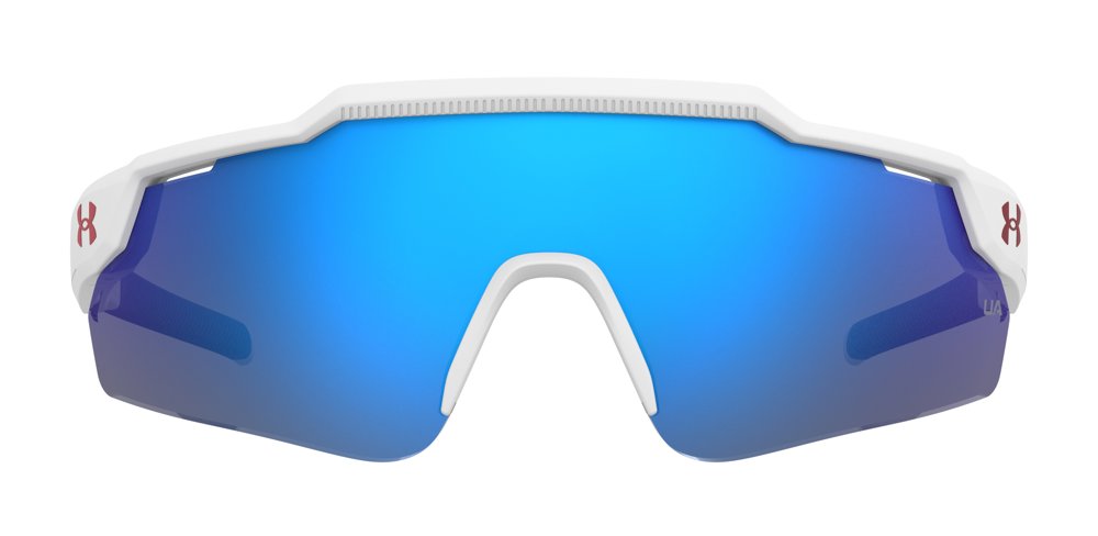 Under Armour Levelup Jr sunglasses in Matte White Blue front view