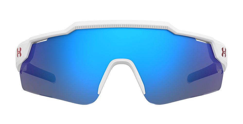 Under Armour Levelup Jr sunglasses in Matte White Blue front view