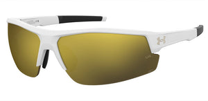 Matte White Gold frame/Gold Mirror lenses