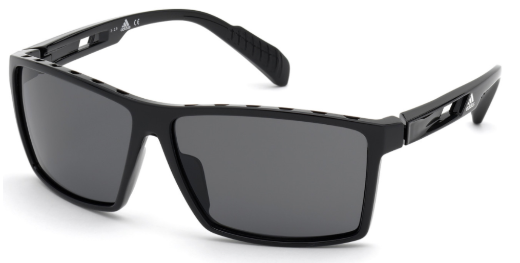 Adidas Sport Sunglasses SP0010 Shiny Black/Polarized Gray