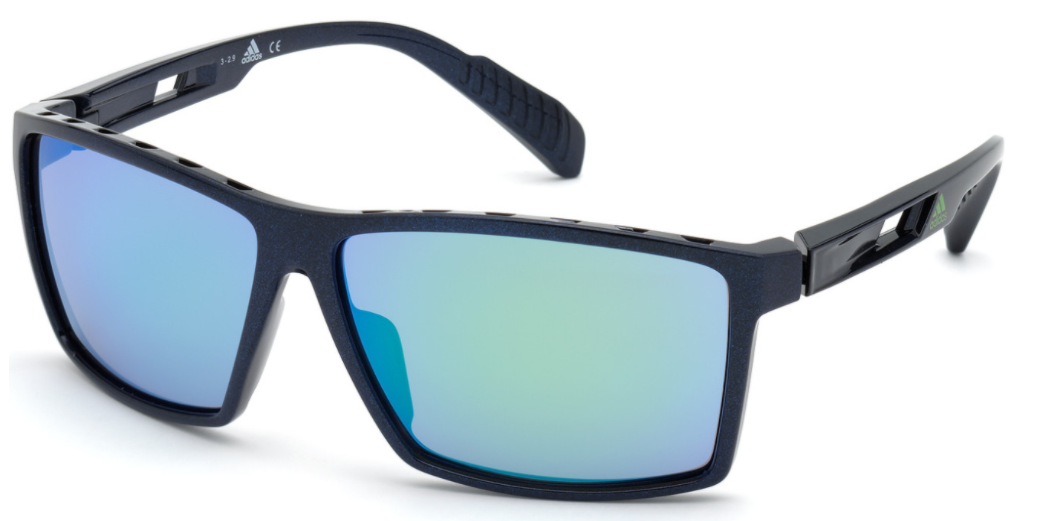 Adidas Sport Sunglasses SP0010 Matte Blue/Green Mirror