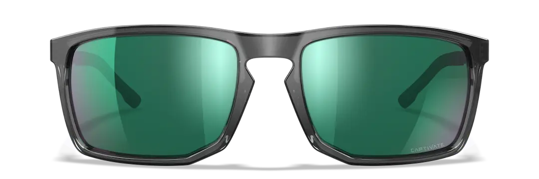 Wiley-X Axe sunglasses in crystal gray with polarized green mirror lenses