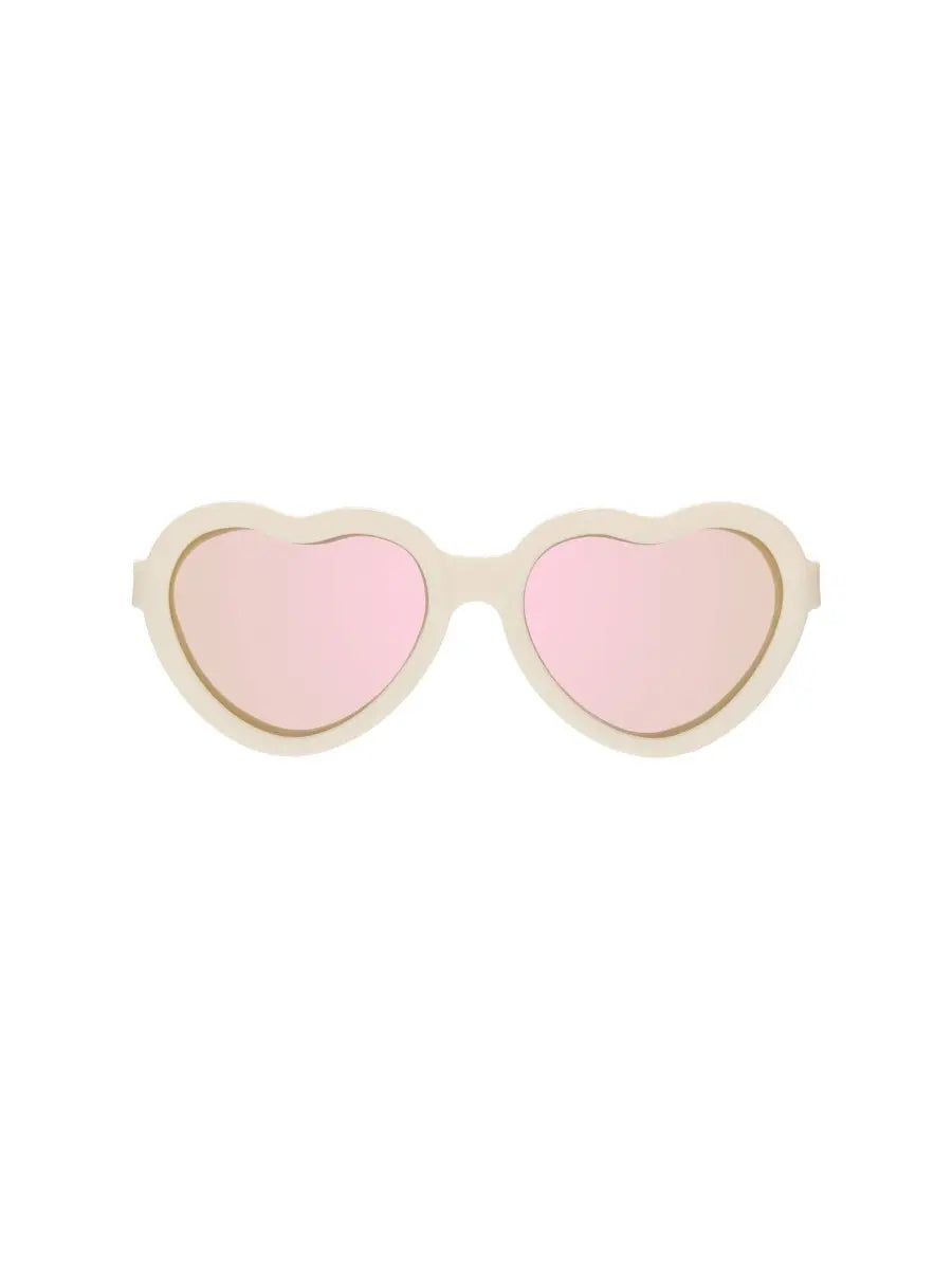 Babiators Hearts sunglasses in Sweet Cream with polarized rose gold mirror