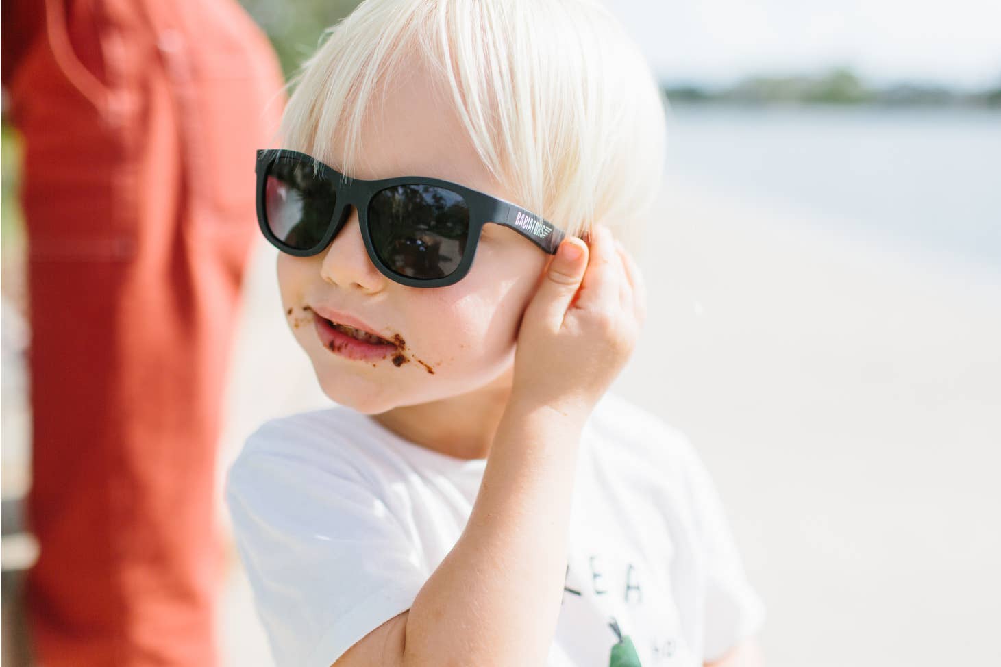 Boy wearing Babiators Navigator sunglasses