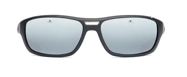 Vuarnet 1918 Racing Sunglasses in Black - Red frame with Pure Gray Silver Flash lenses