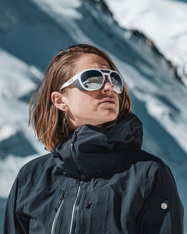 woman wearing Bolle Adventurer sunglasses