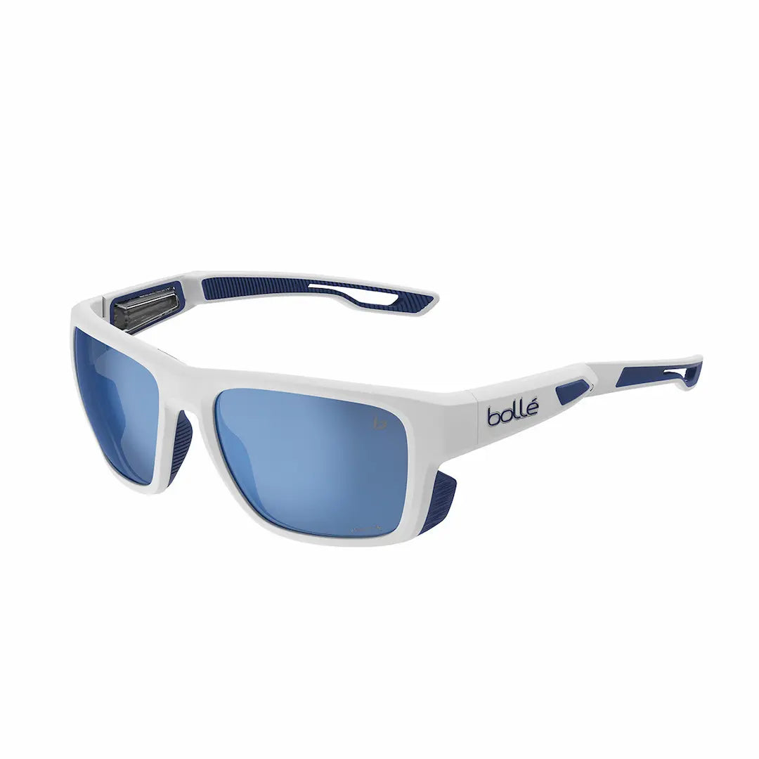 Bolle Airdrift sunglasses in white with offshore blue polarized lenses