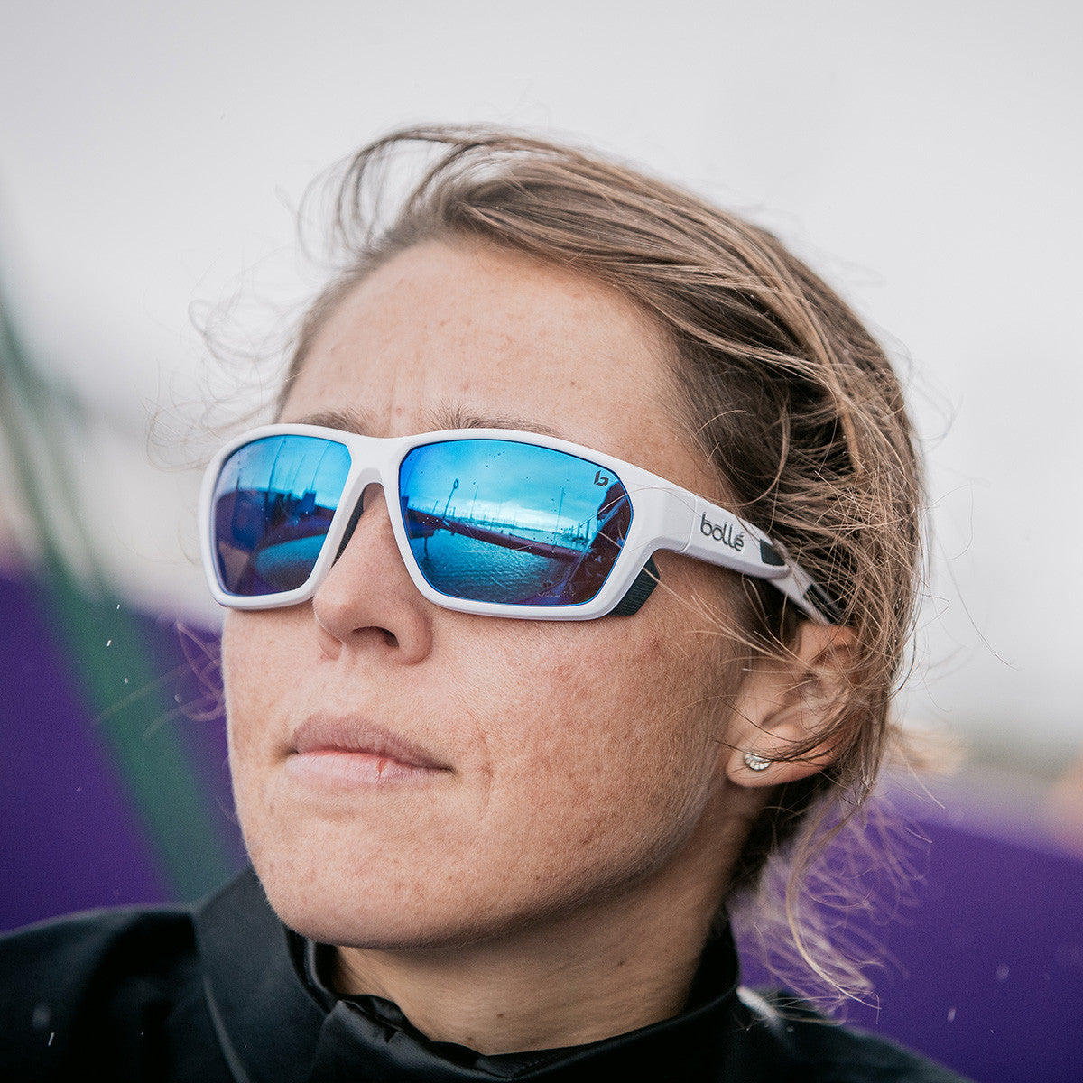 Woman wearing Bolle Airfin sunglasses