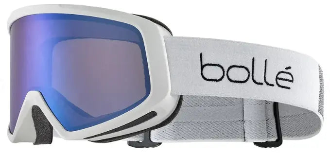 Bolle Bedrock Plus ski goggles in white with bronze blue mirror