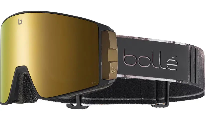 Bolle Blackridge snow goggles in black with gold lenses