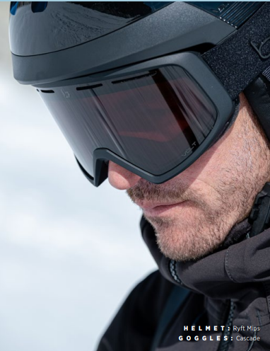 Person wearing Bolle Cascade ski goggles