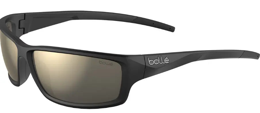 Bolle Cerber sunglasses in black with tns gold mirror lenses