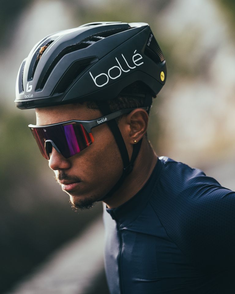 Cyclist wearing Bolle C-Shifter sunglasses