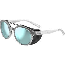 Bolle Honoris glacier sunglasses in crystal with blue mirror lenses side view