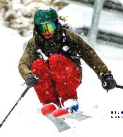 skier wearing Bolle Nevada ski goggles
