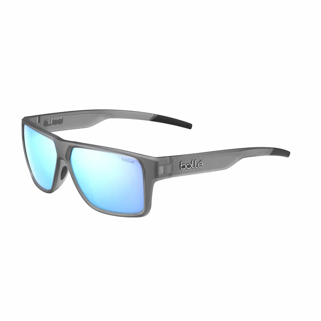 Bolle Temper sunglasses in gray frost with sky blue polarized lenses