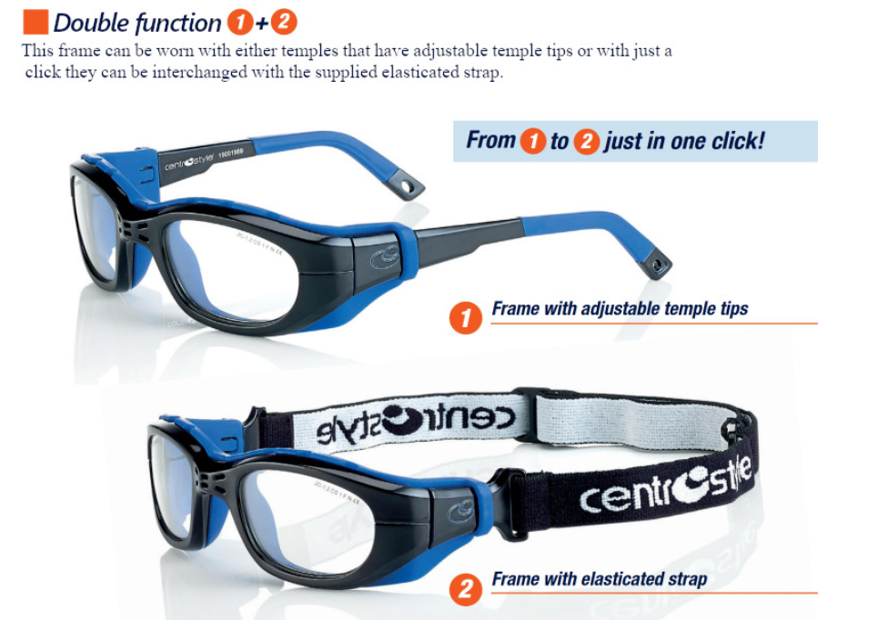Centrostyle Sports Glasses two versions for wearing