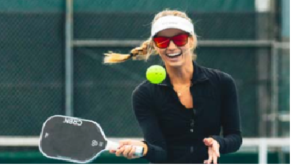 Woman wearing CRBN Drift pickleball sunglasses