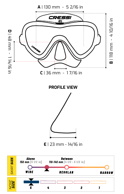 Cressi A1 Sizing