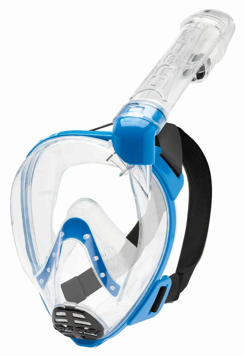Cressi Baron full face snorkel mask in clear with blue