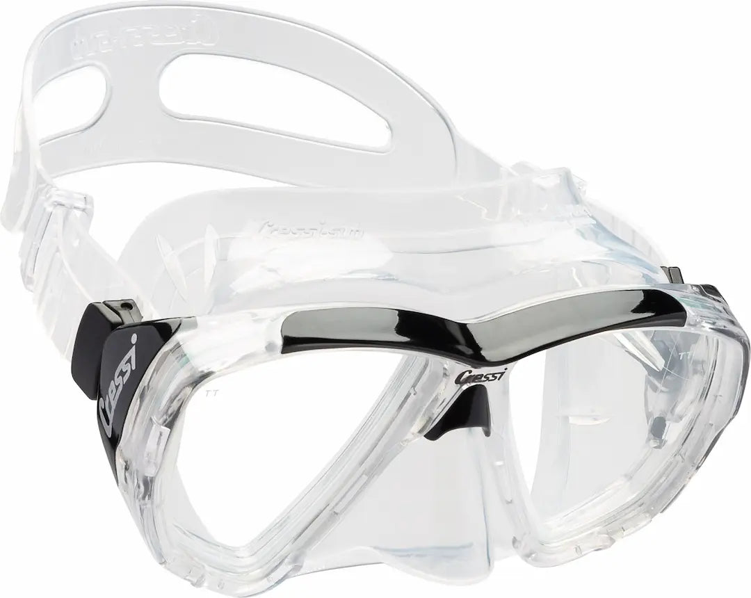 Cressi Big Eyes scuba mask in clear with black