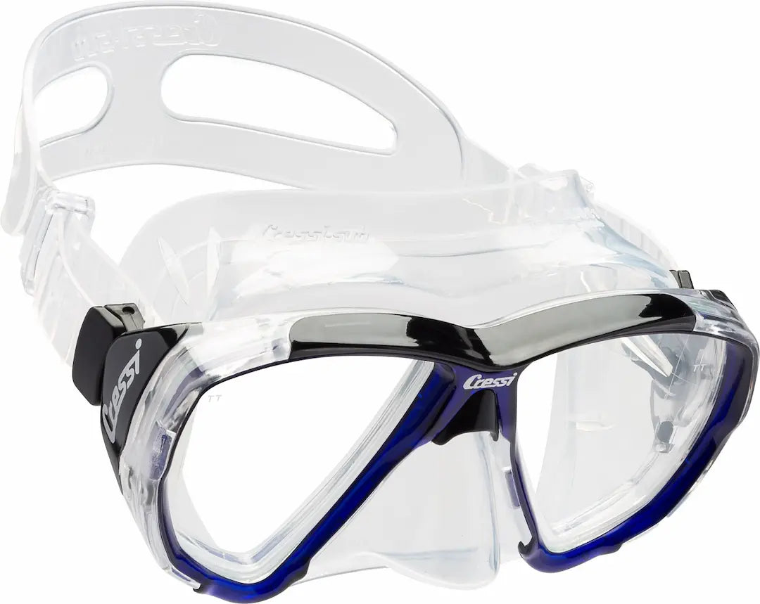 Cressi Big Eyes scuba mask in clear with cobalt