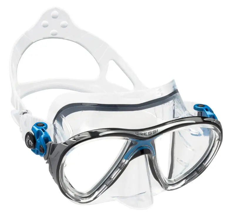 Cressi Big Eyes Evolution scuba mask in clear/blue