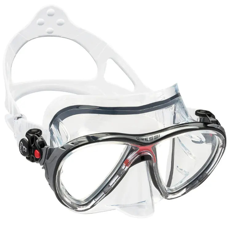 Cressi Big Eyes Evolution scuba mask in clear/red