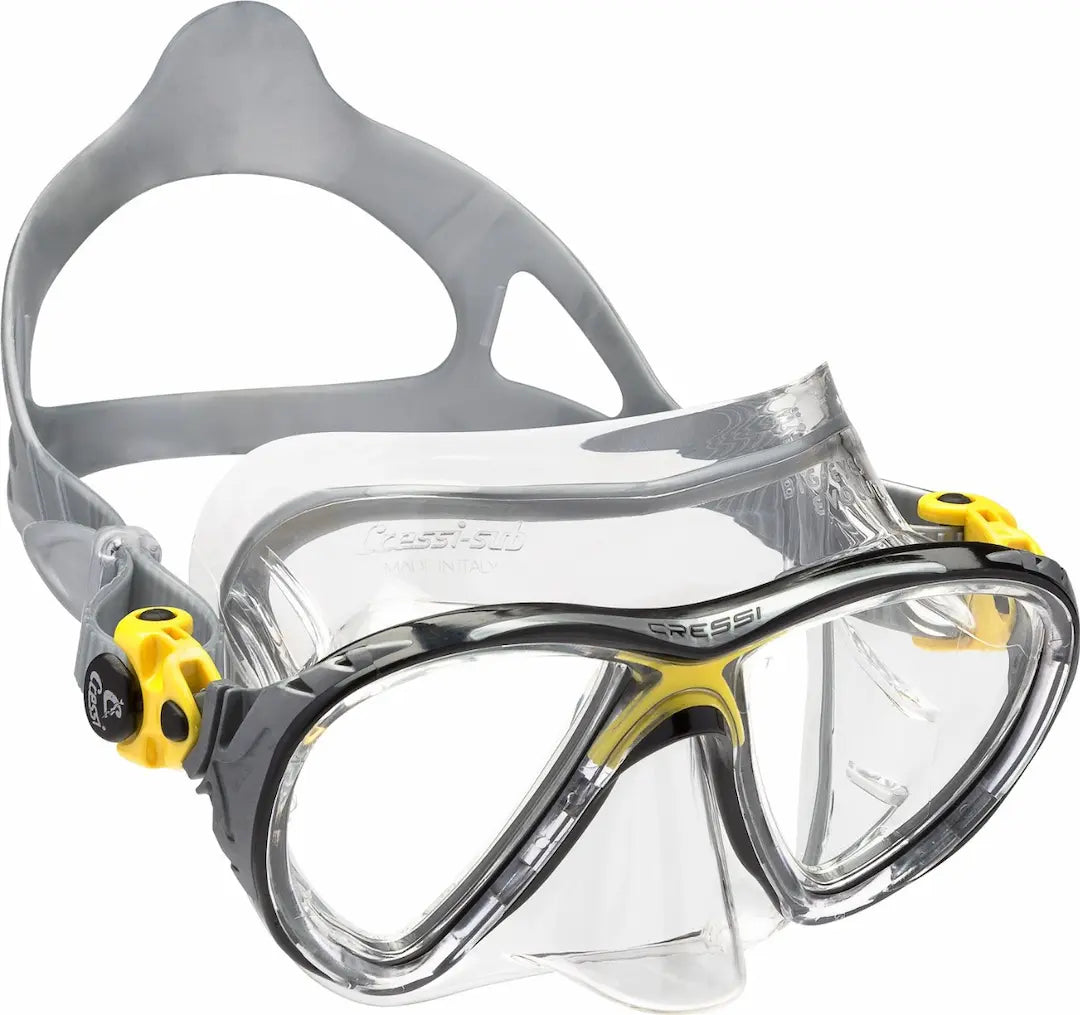 Cressi Big Eyes Evolution Crystal scuba mask in black with yellow