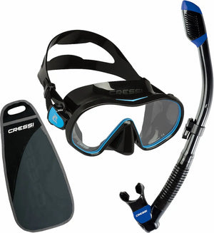 Black-Blue Mask + Supernova Dry Snorkel Kit