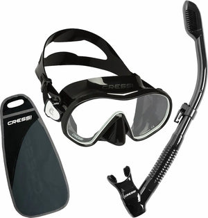Black-White Mask + Supernova Dry Snorkel Kit