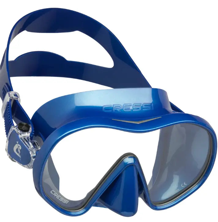 Cressi F-Dual scuba mask in navy with blue