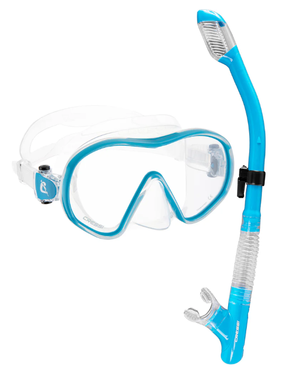 Cressi F-Dual Snorkel kit Blue