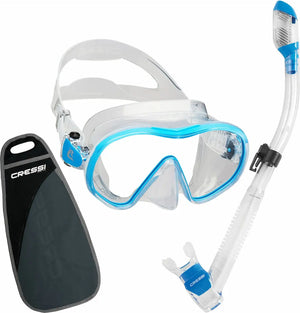 Clear-Blue Mask + Supernova Dry Snorkel Kit