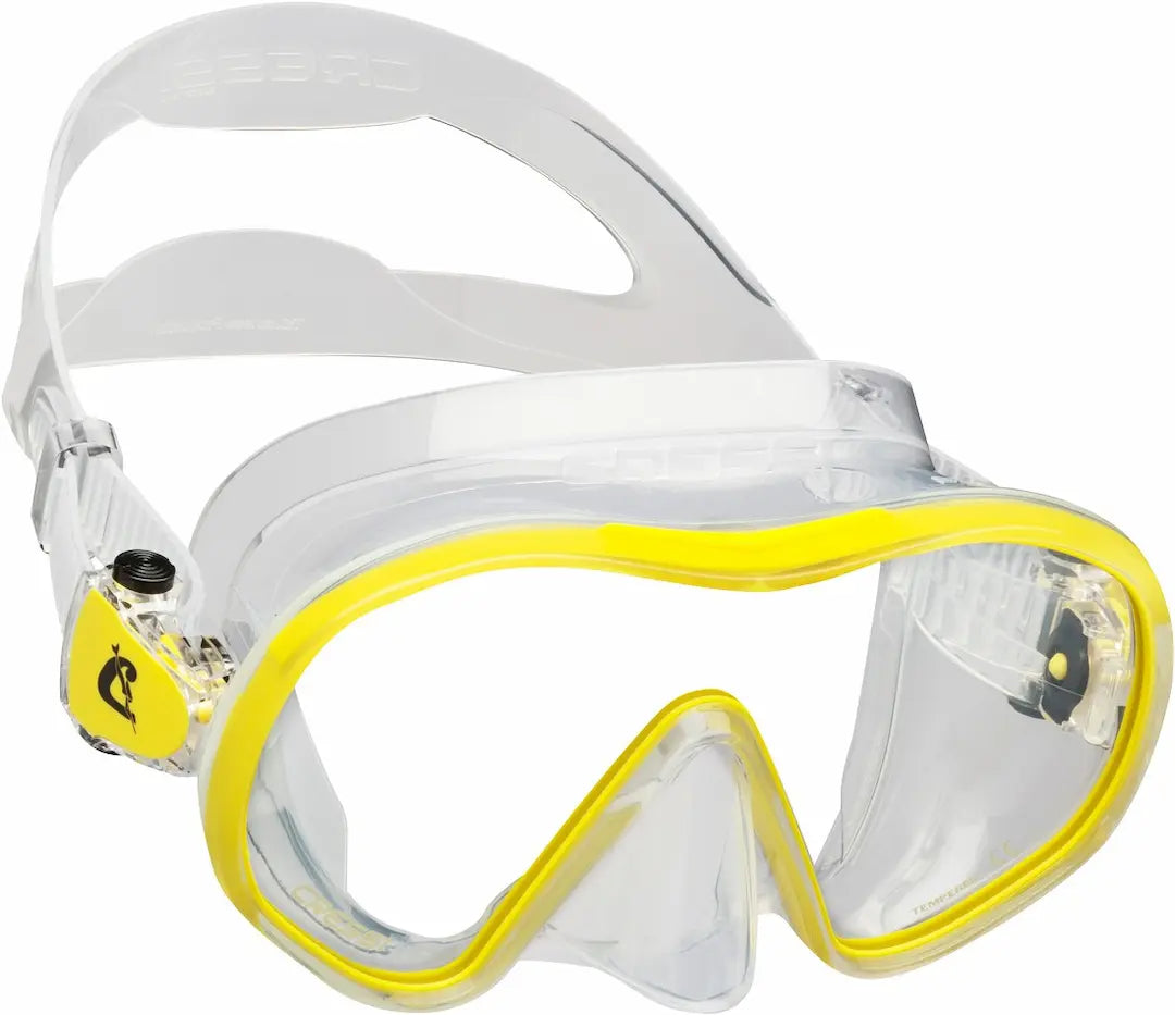 Cressi F-Dual scuba mask in clear/yellow