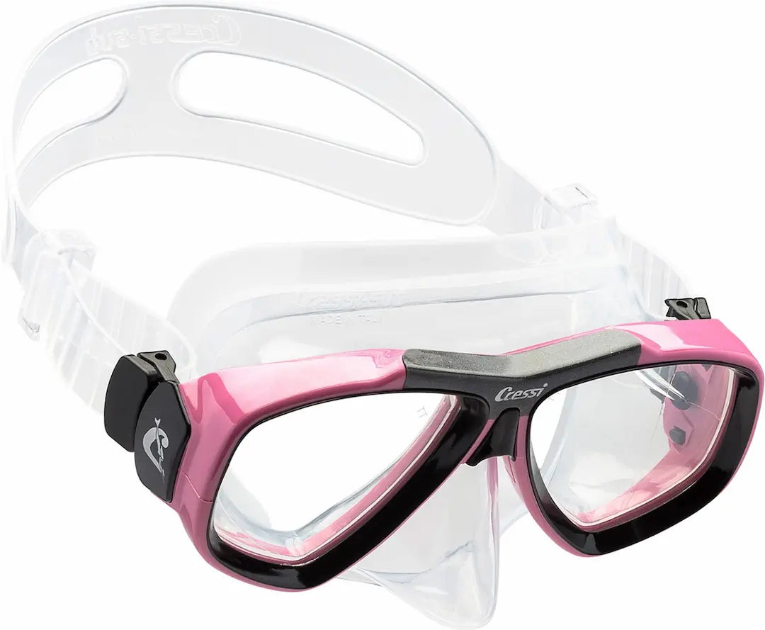 cressi Focus scuba mask in clear with pink