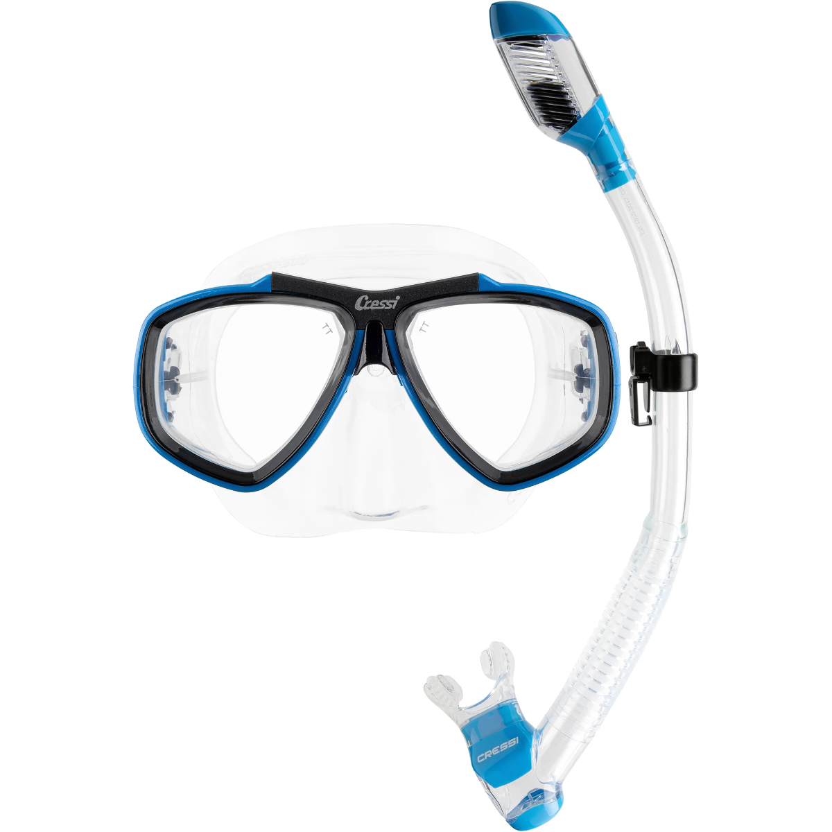 Cressi Focus with Supernova Snorkel Kit in Blue