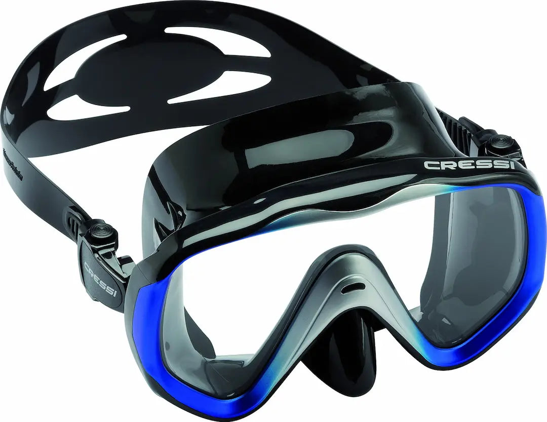 Cressi Liberty scuba mask in black with blue