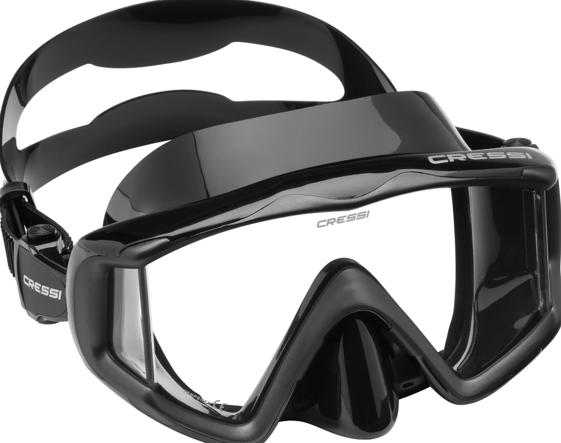 Cressi Liberty dive mask in black with graphite