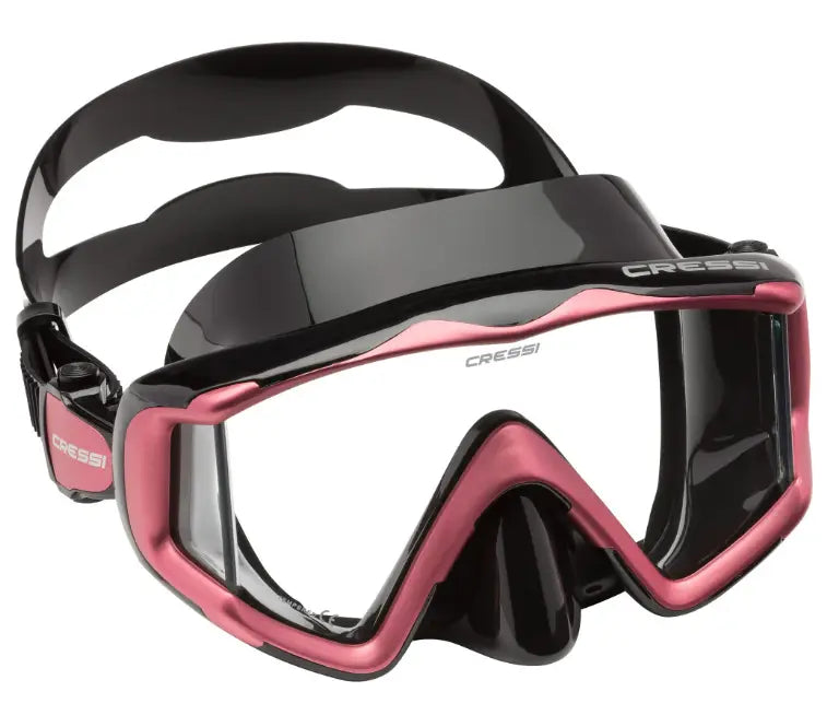 Cressi Liberty Triside scuba mask in black with rose