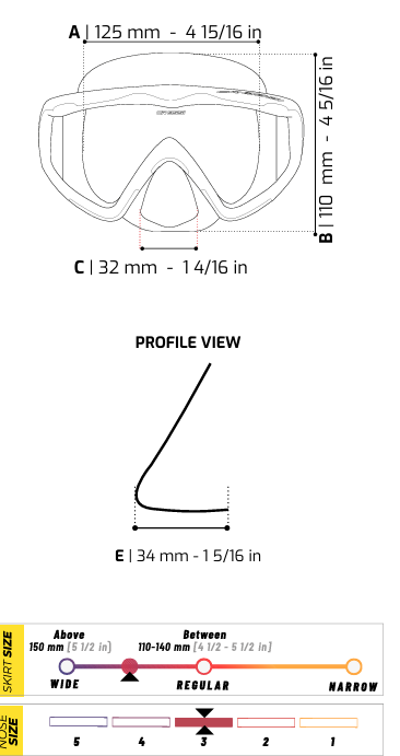 Sizing for Cressi Liberty Triside