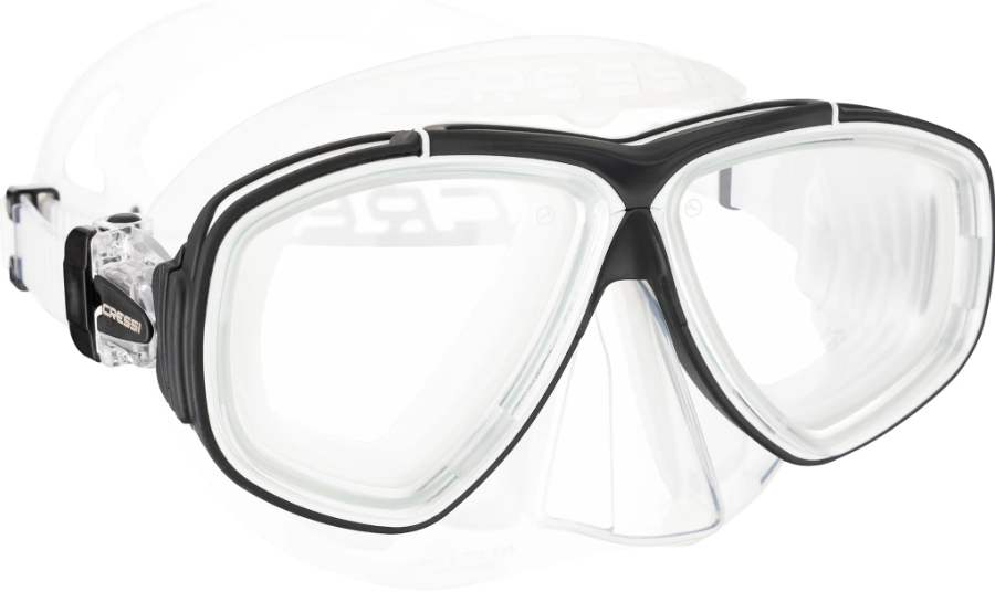 Cressi Prisma dive mask in Clear/Black-White